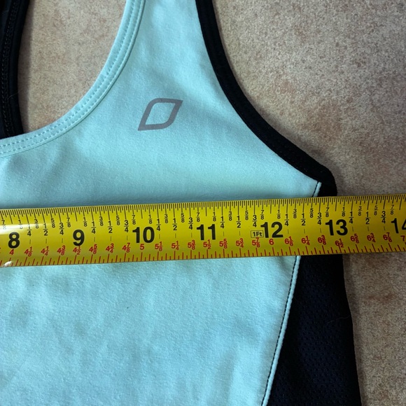 Lorna Jane Light Blue/Black Athletic Exercise Racerback Yoga Exercise Tank Top - Picture 7 of 9
